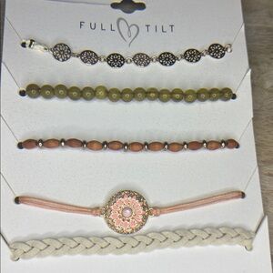 NWT Five Pack Of Beautiful Boho Bracelets From Full Tilt